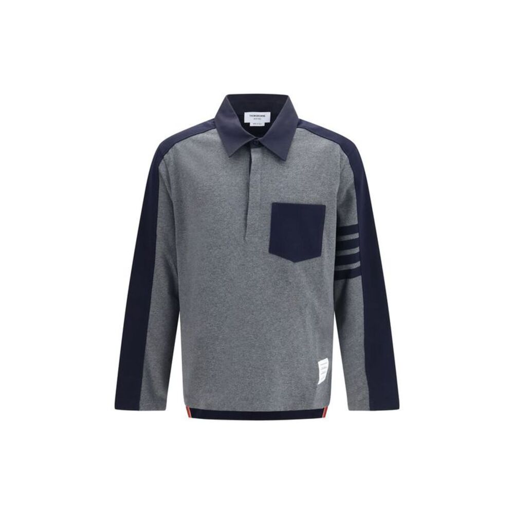 Thom Browne Gray Cotton Polo Men's Shirt